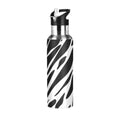 Black and White Insulated Stainless Steel Water Bottle with Straw Lid 20 oz S77061