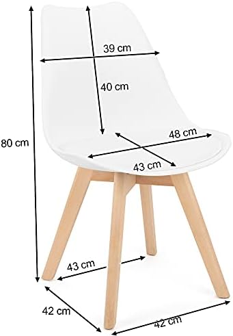 Set of 4 Upholstered Dining Chairs with Beech Legs L5914
