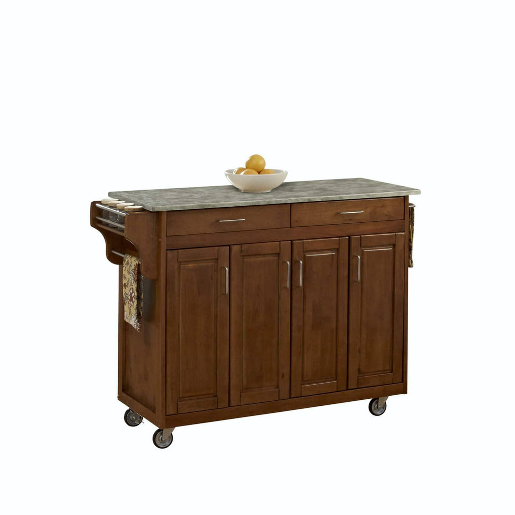 Oak Create-a-Cart with Concrete Top H123714