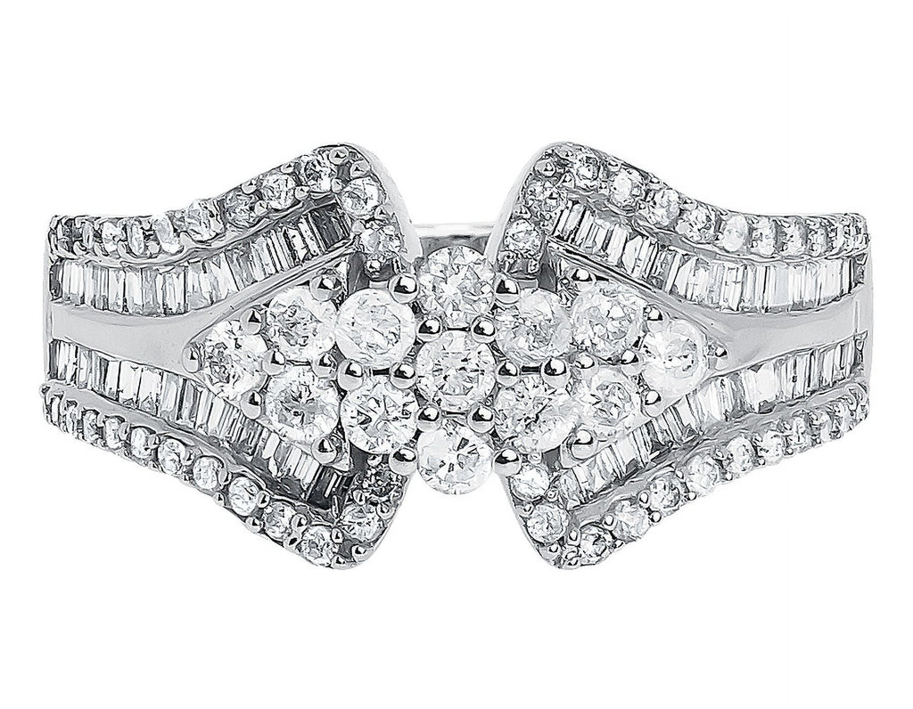 10k White Gold Diamond Cluster Engagement Ring Q132995