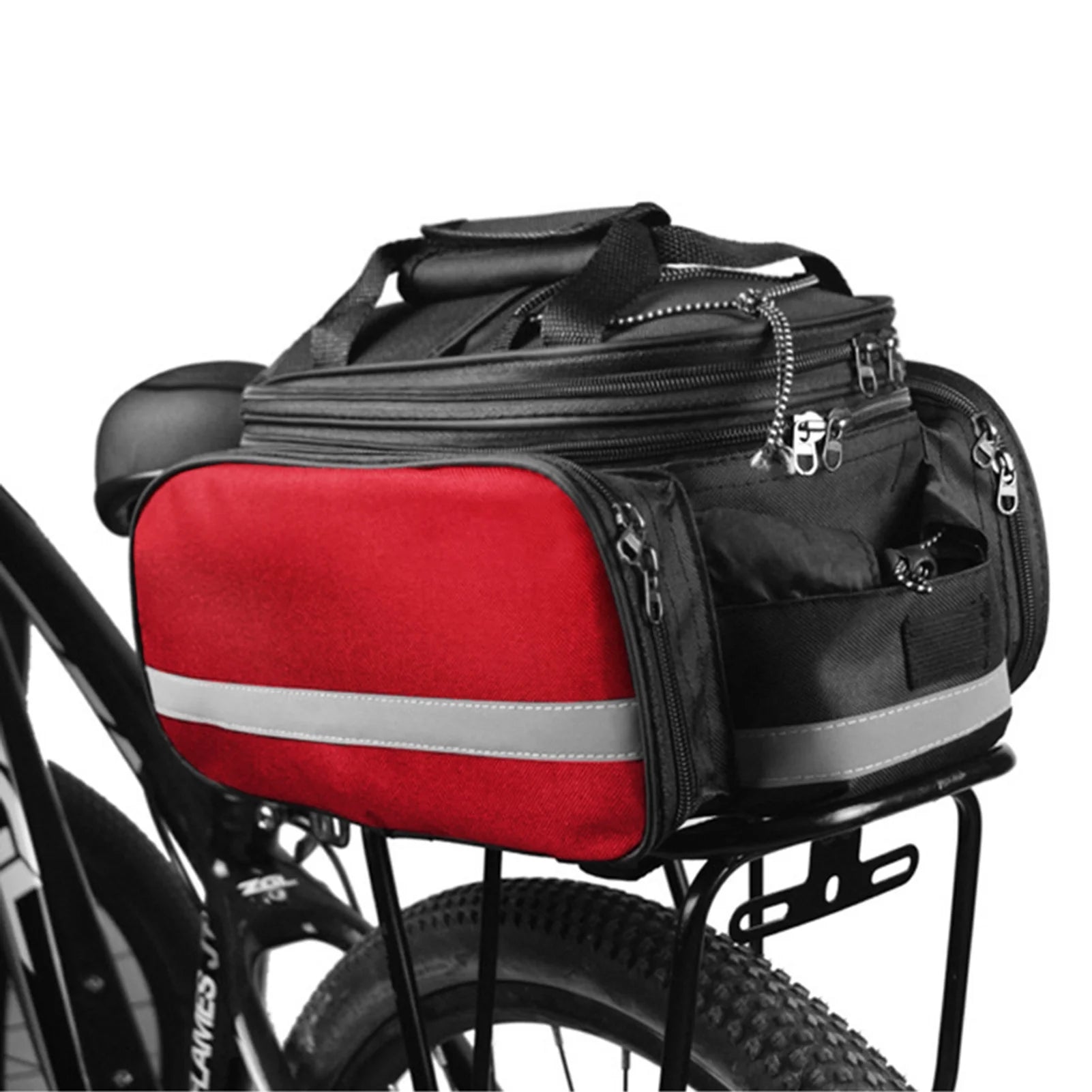 Rear Seat Bag Expandable MTB Bike Rack Bag with Rain Cover E414