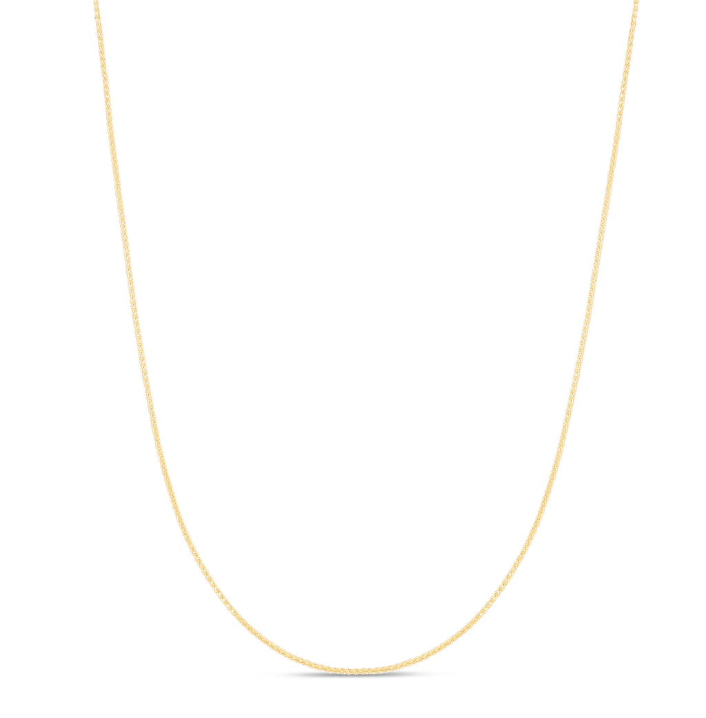 14K Yellow Gold 18in 0.6mm Diamond-Cut Wheat Chain Y628