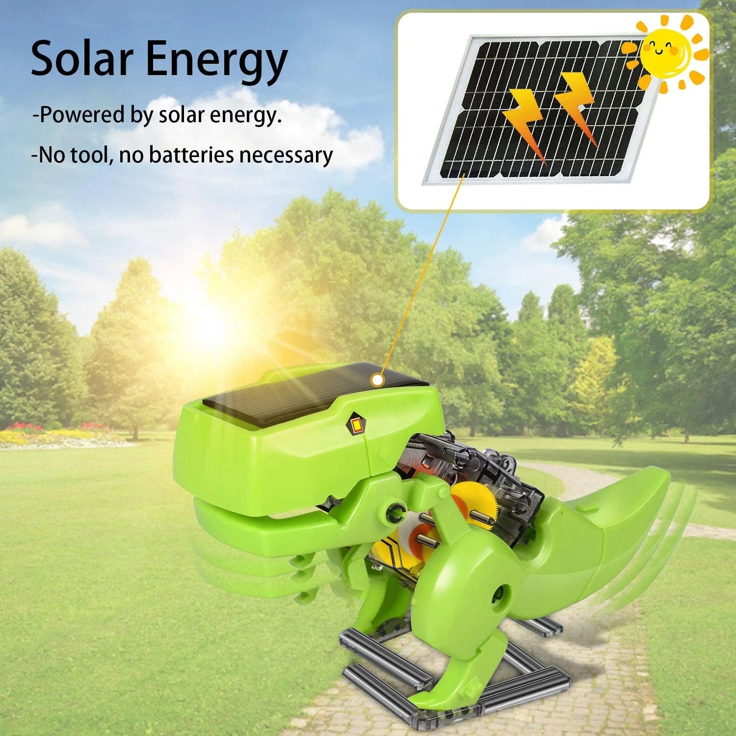 STEM Robots Building Educational Toys Science Kit 3 in 1 Solar Dinosaur Desk Robot with Manual Instructions and Piler X55915