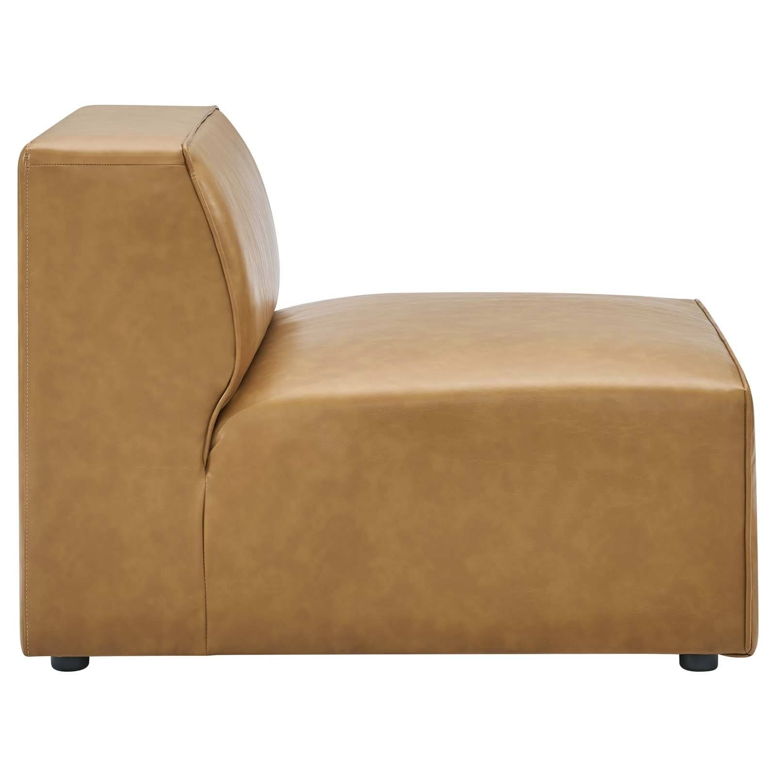 Gray Vegan Leather Armless Chair Q81807