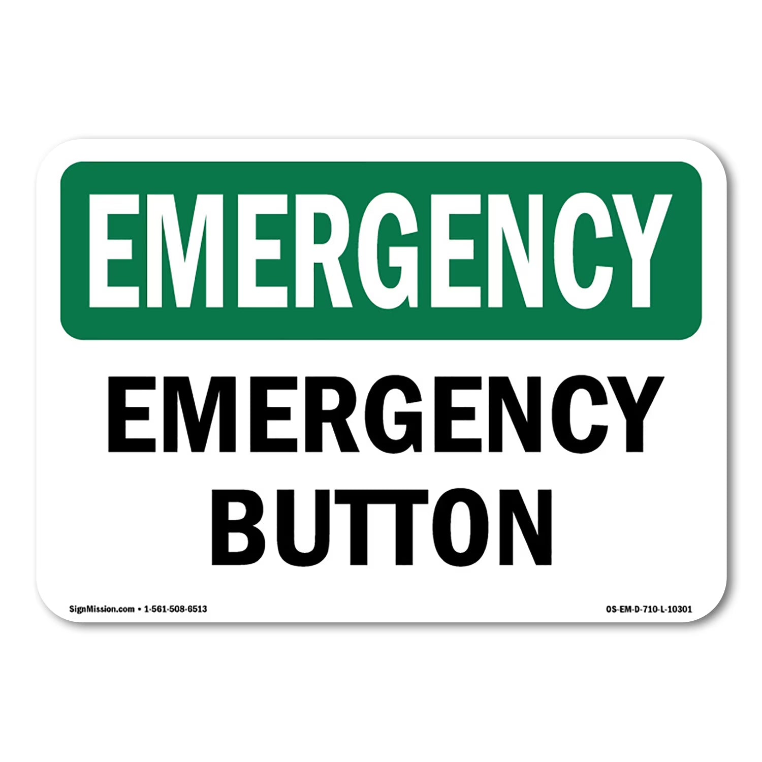 Plastic Emergency Sign C117