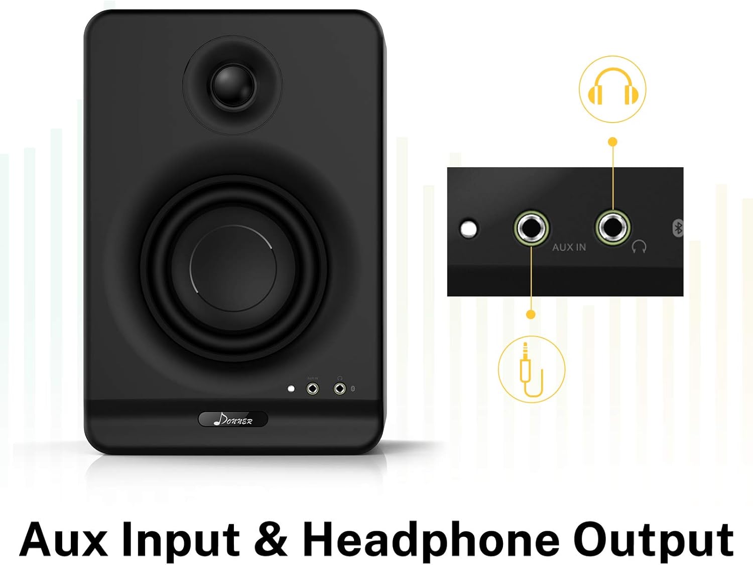 4 Near Field Studio Monitors with Bluetooth, 2-Pack Y56094