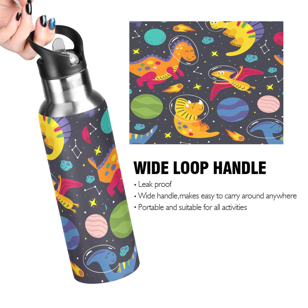 Stainless Steel Vacuum Insulated Water Bottle with Straw Lid 20 OZ P64158