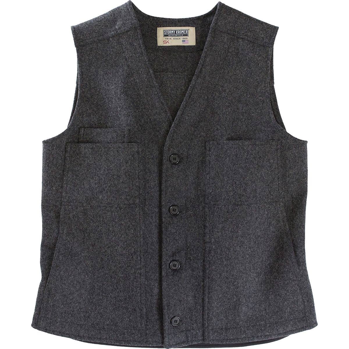 Charcoal Men&s Button Vest L696