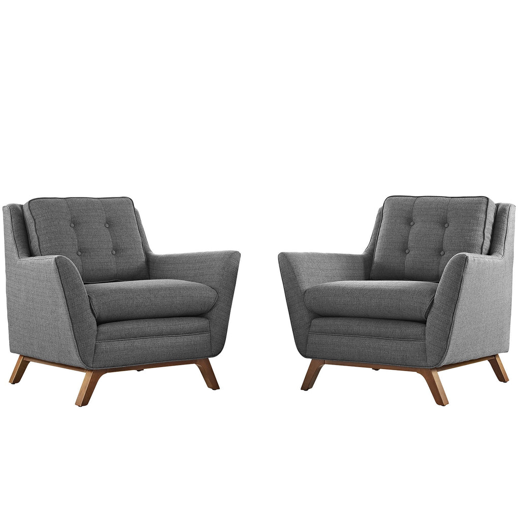 2 Piece Upholstered Fabric Living Room Set in Gray K442724