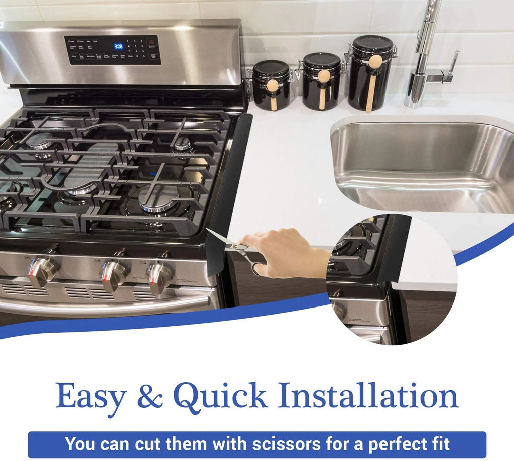 Silicone Stove Gap Covers (2 Pack, 21 Inches, Black) N772