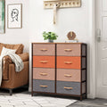Blue, Orange & Light Coffee 8 Drawer Vertical Dresser V6779