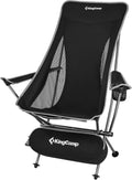 Lightweight Portable Folding Camping Chair with Armrest, High Back, Carry Bag K5379