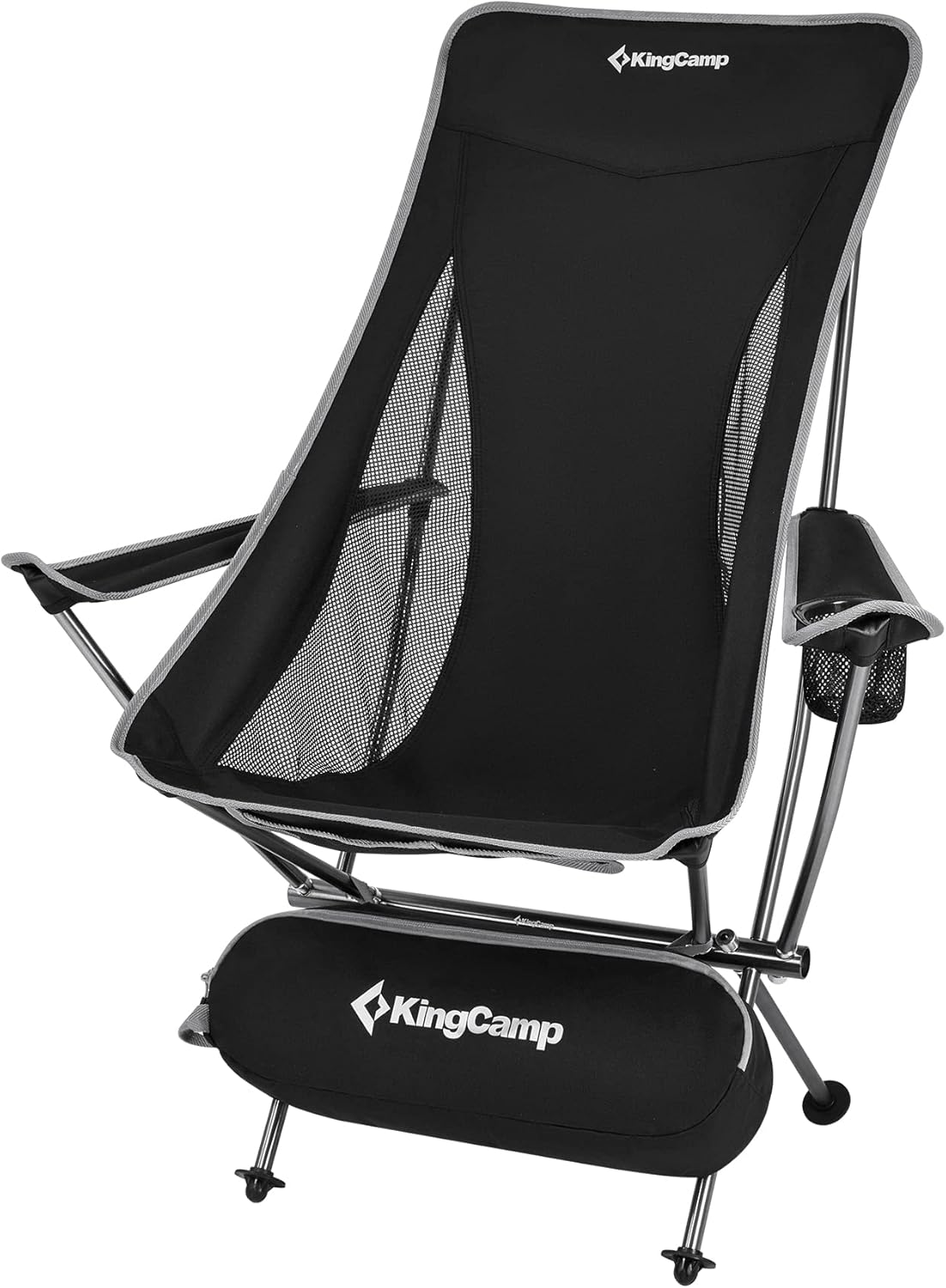 Lightweight Portable Folding Camping Chair with Armrest, High Back, Carry Bag K5379