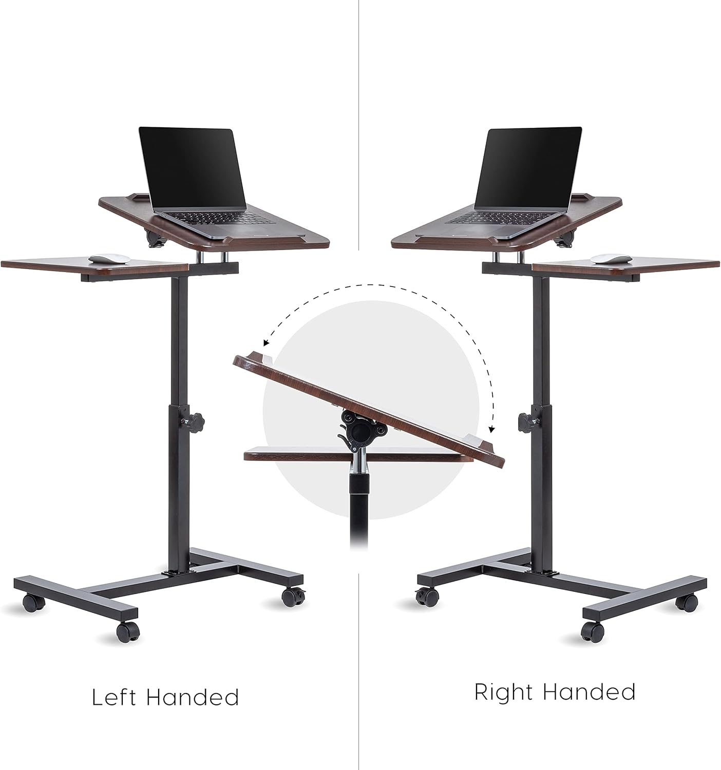 Brown Adjustable Height Standing Desk Cart K494