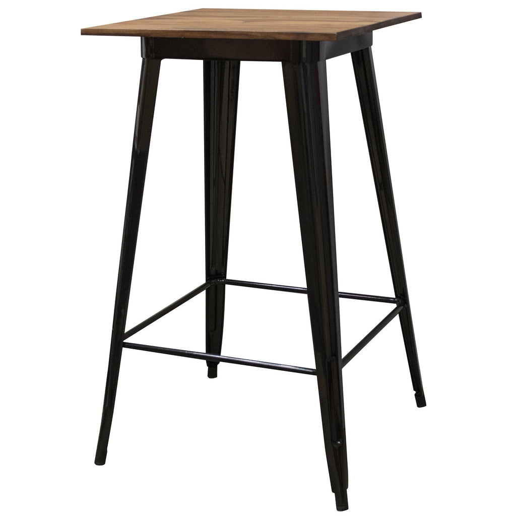 Sheesham and Metal Pub Height Table D967