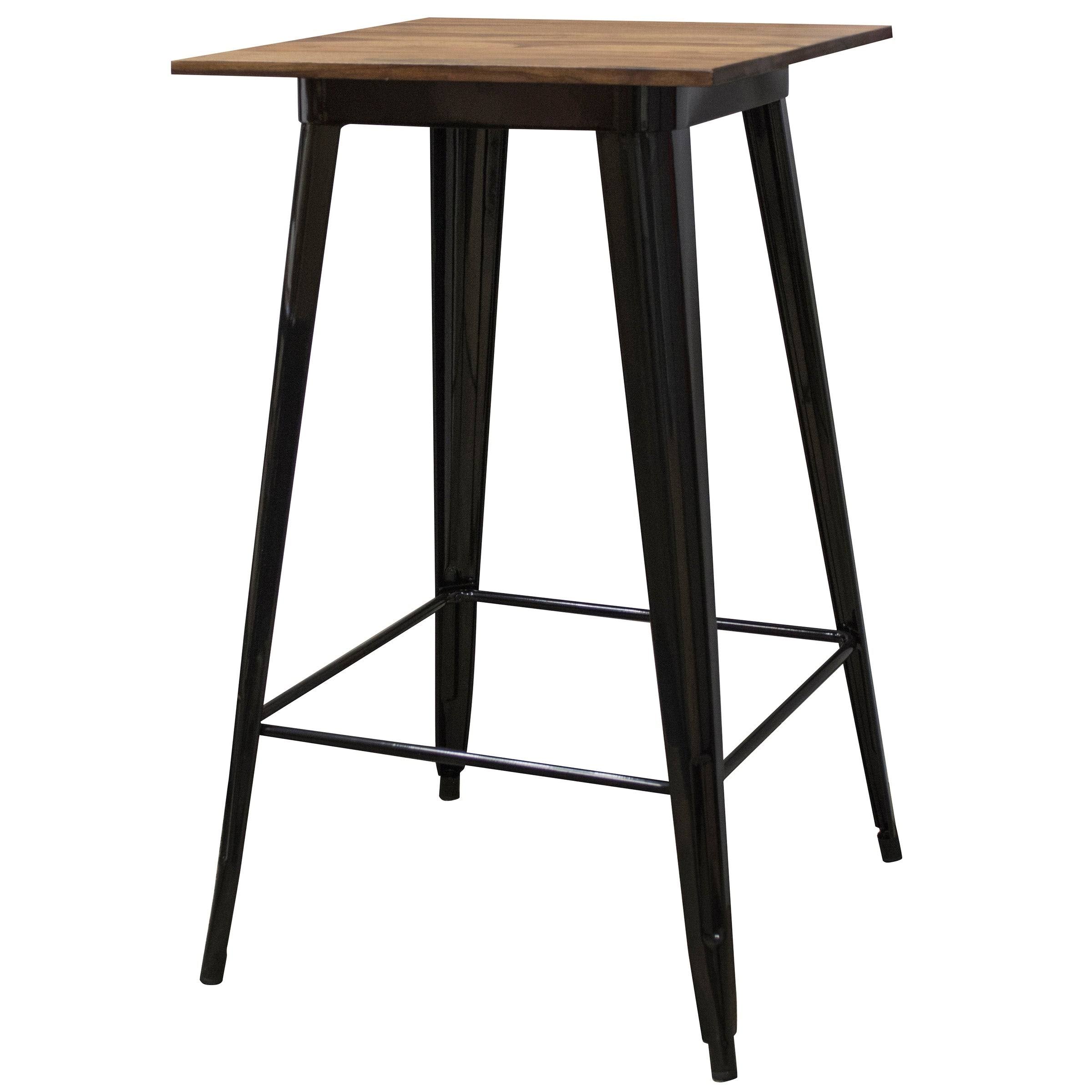 Sheesham and Metal Pub Height Table D967