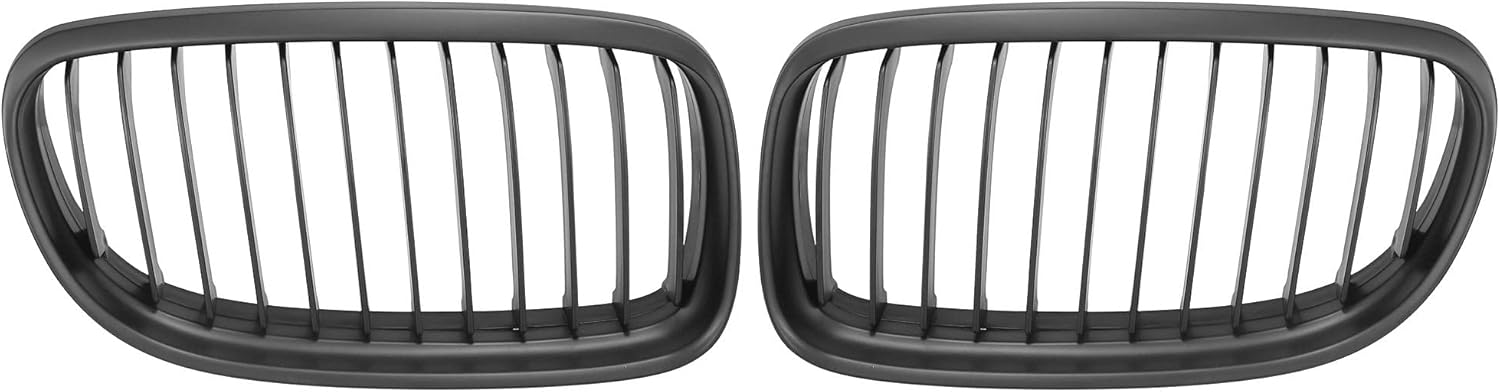 Pair Car Front Grille Black ABS Plastic Hood Kidney Grille Pack of 2 Z841