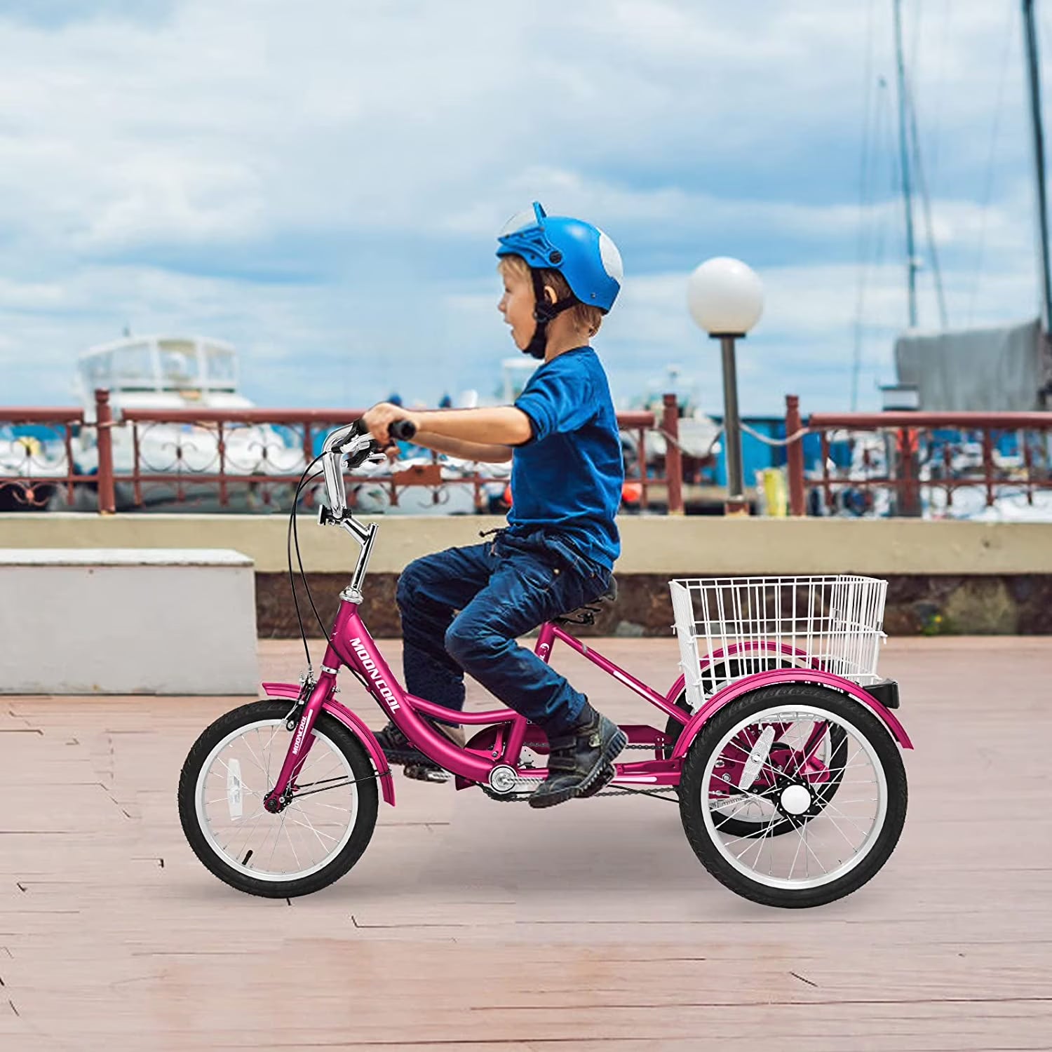 16 inch Single Speed 3 Wheel Tricycle with Rear Basket O4440