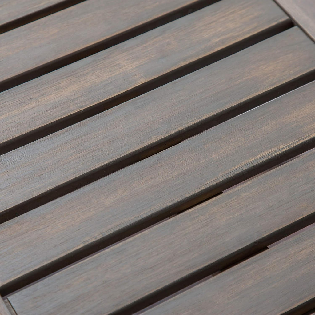 Gray Acacia Wood and Iron Bench C839