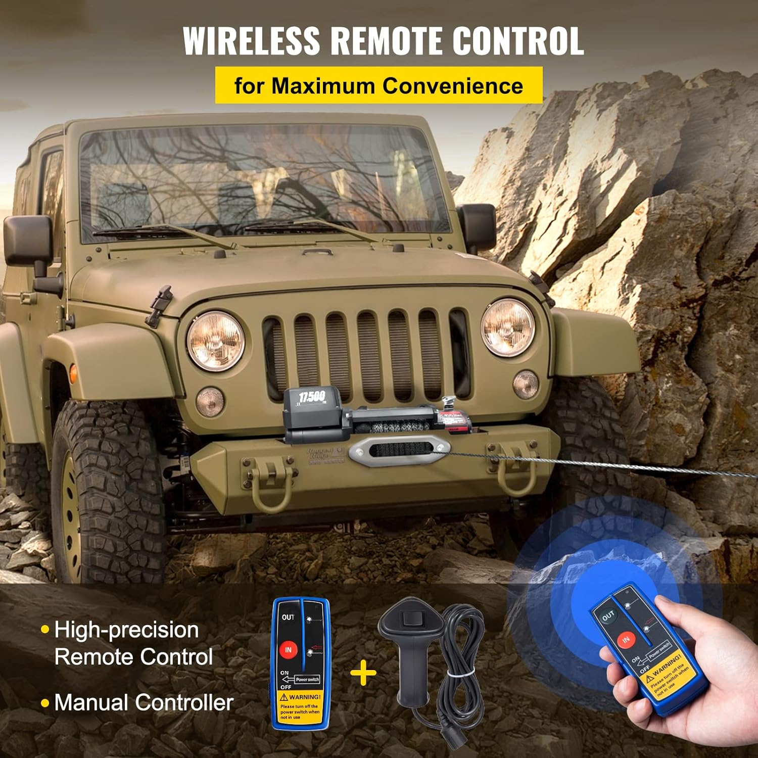 17500lb 12V Electric Winch with Wireless Remote Control N9944