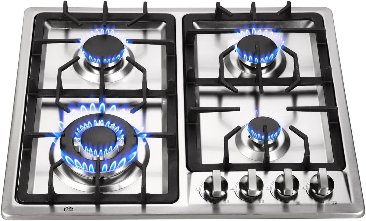 24 Inch Built-In 4 Burners Gas Cooktop, Stainless Steel V715