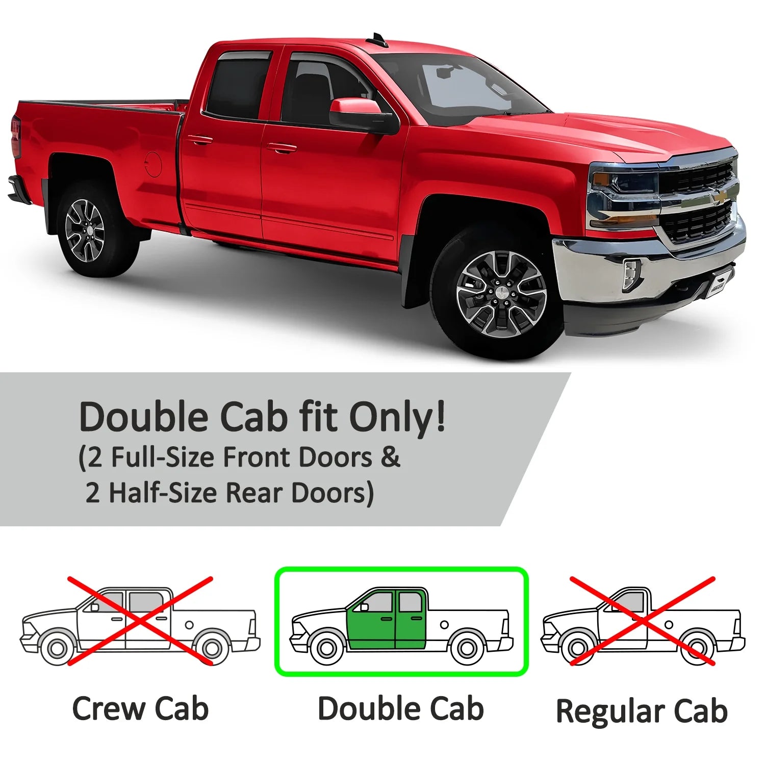 4 Pieces In-Channel Rain Guards for Trucks T8304