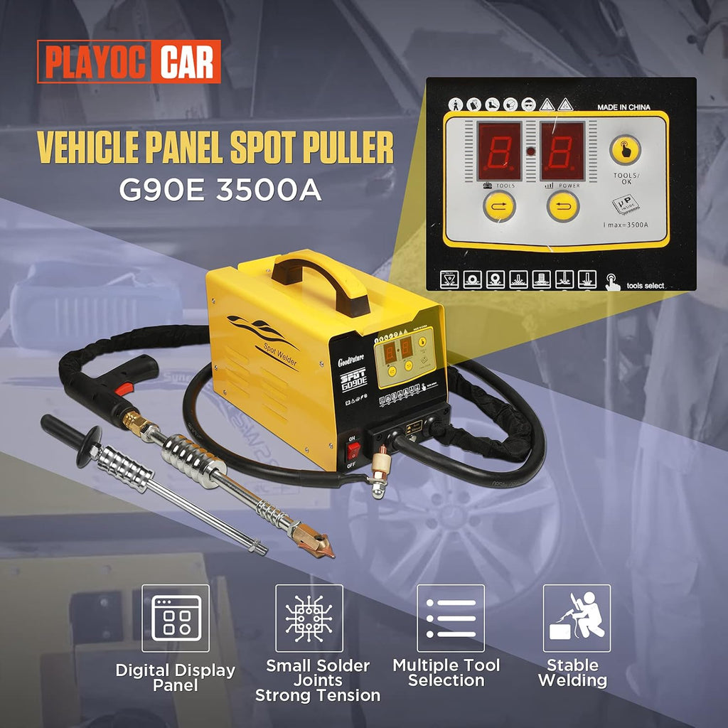 Vehicle Panel Spot Puller Dent Spotter 110V, 3500A Spot Dent Puller Welder, 3KW Car Body Stud Welding Machine Repair Tool Kit N82108