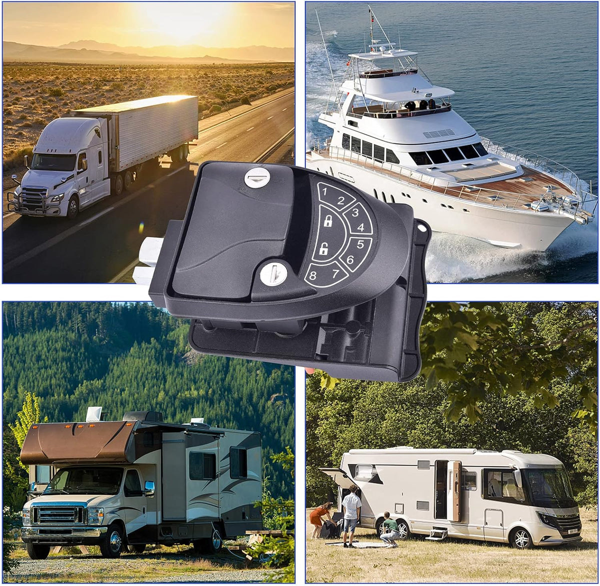 RV Keyless Entry Door Lock with Backlit Keypad and 2 Key Fobs F657