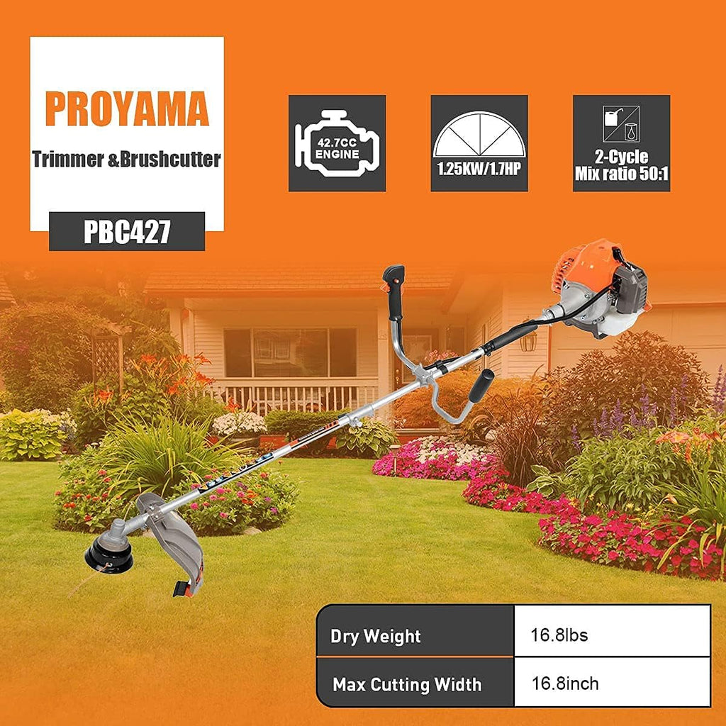 42.7cc 2-Cycle Gas Brush Cutter and Dual Line Trimmer K434