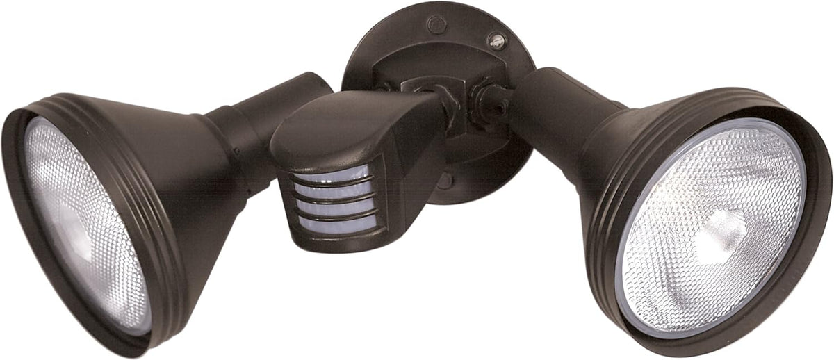 Bronze Two Light Outdoor Cast Aluminum Security Flood Light with Motion Sensor X727593