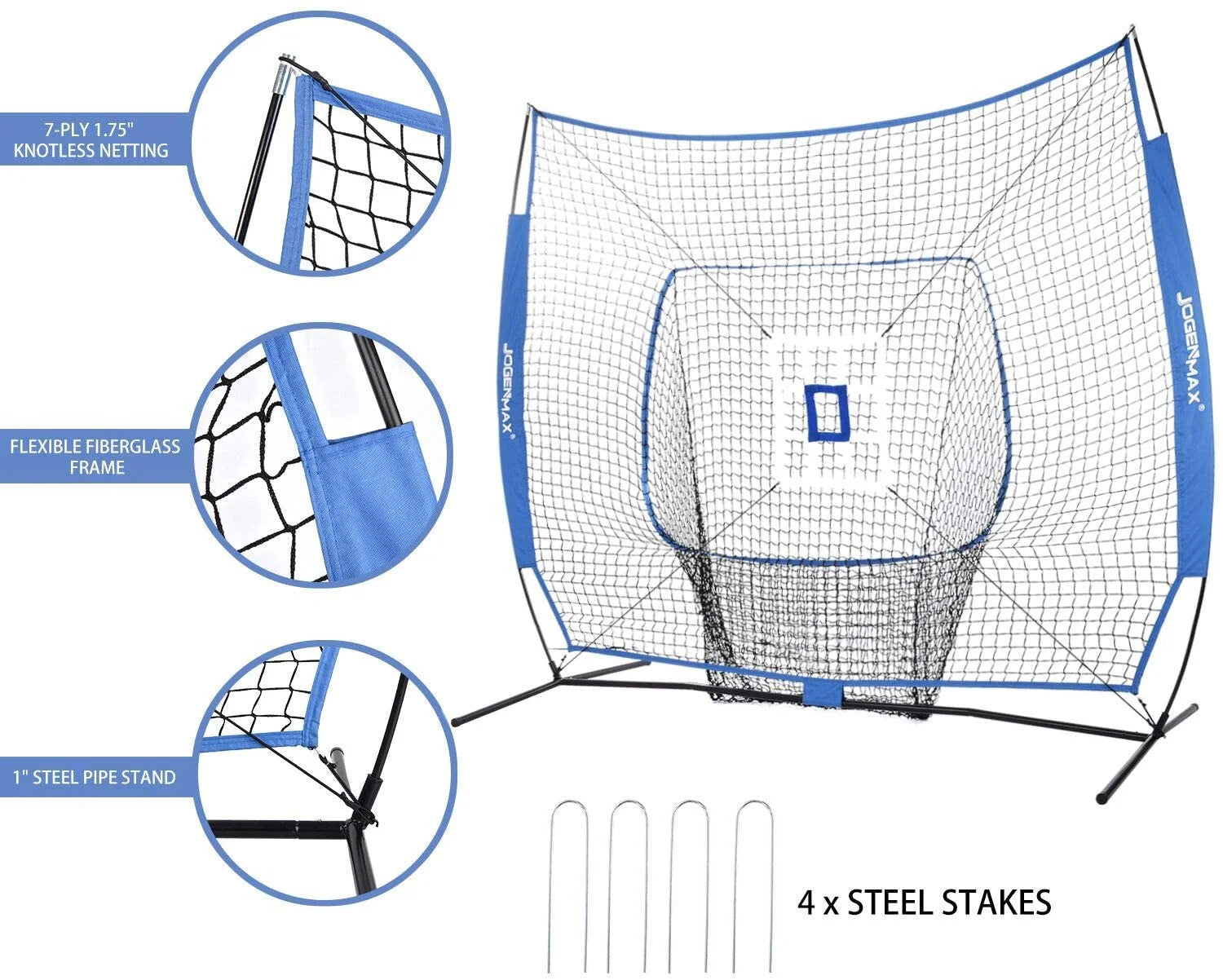 7x7 DLX Practice Net Baseball Softball Pitching Batting Training Equipment Set O969