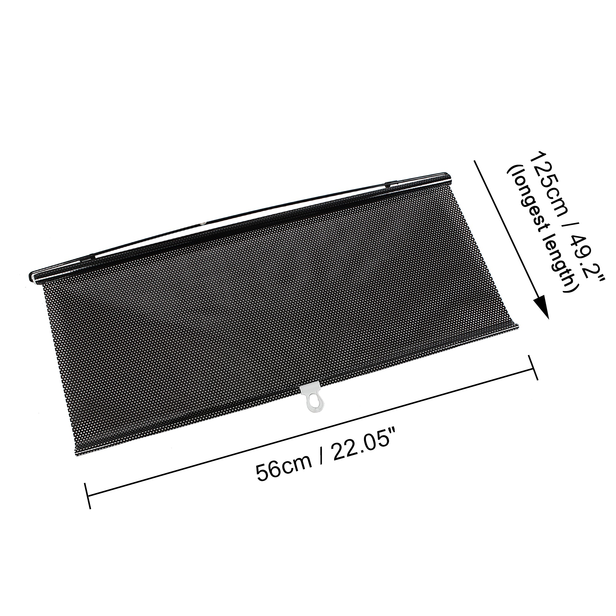 Black PVC Car Sunshade 48.43"x22.05" 1Pc E976013