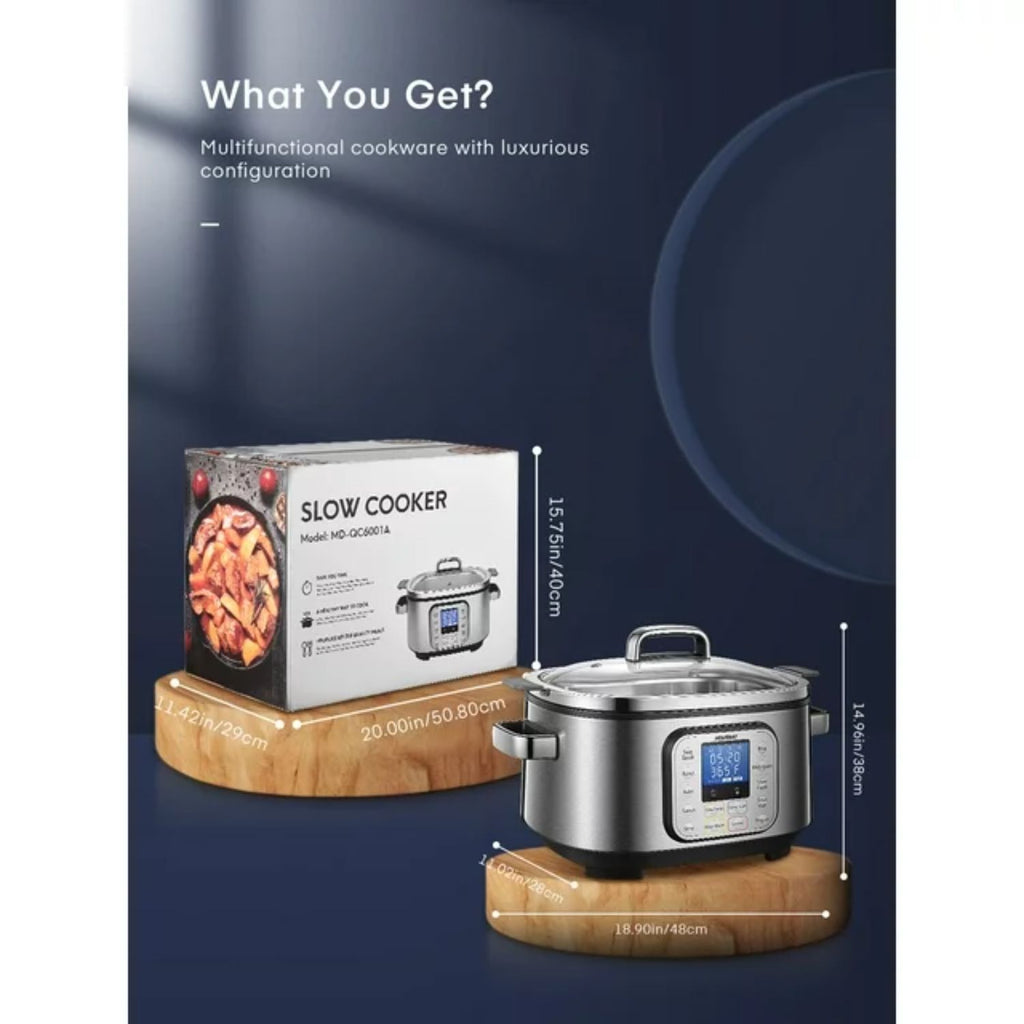 Refurbished 6Qt Silver Programmable Slow Cooker X919