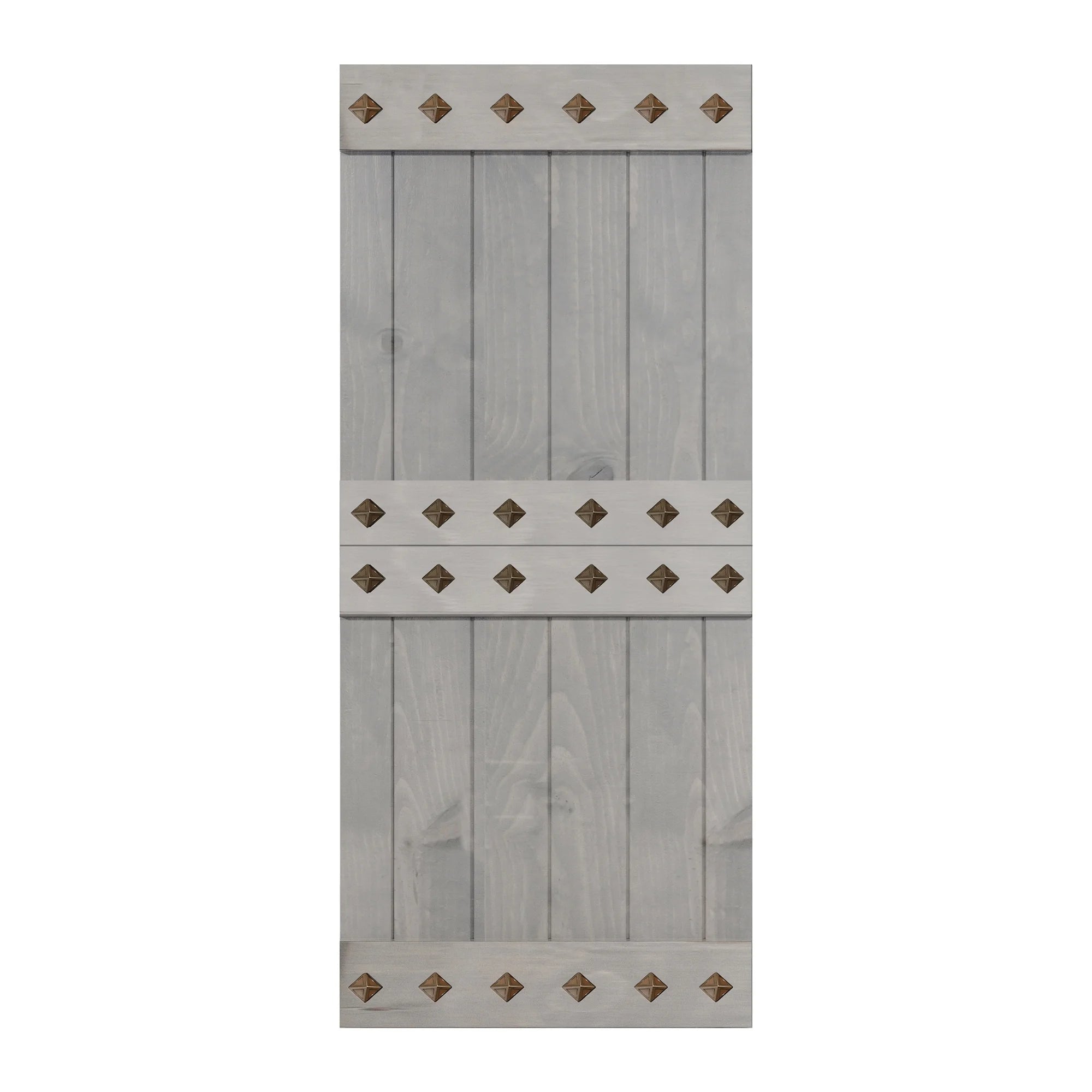 French Gray Finished Knotty Pine Wood Sliding Barn Door Slab Y45177