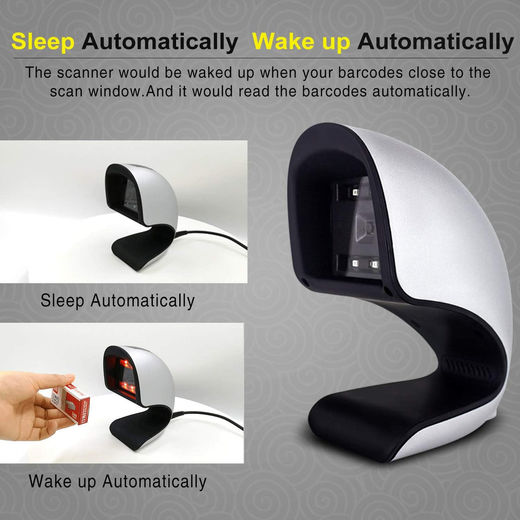2D Barcode Scanner, Hands-Free USB Barcode Reader, Pack of 2 Y130757