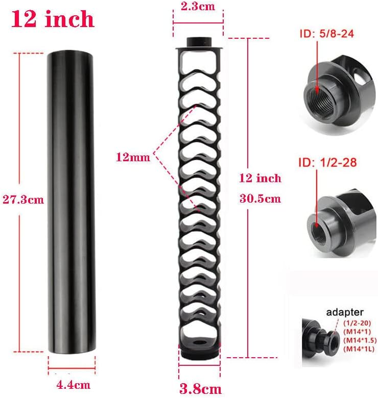 1/2-28 12 inch .7075 Aluminum Fuel Filter Accessories Black L832739