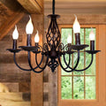 French Country 6 Lights Candle Chandelier V2018