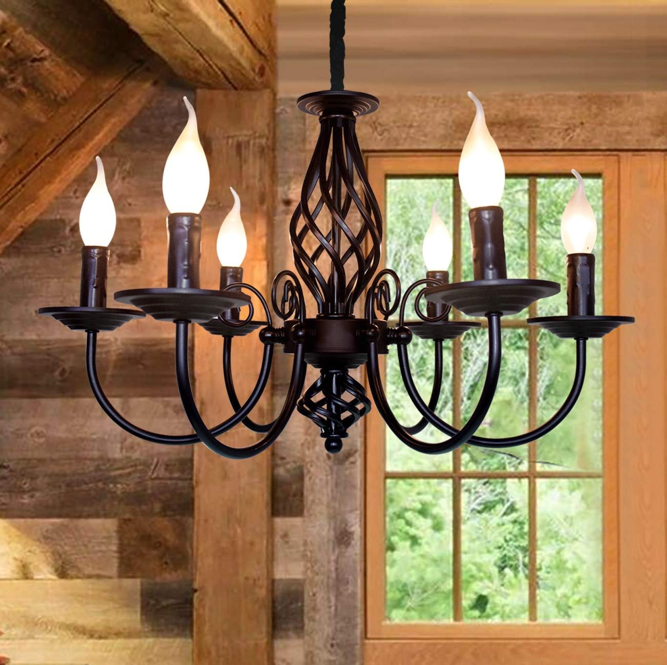 French Country 6 Lights Candle Chandelier V2018