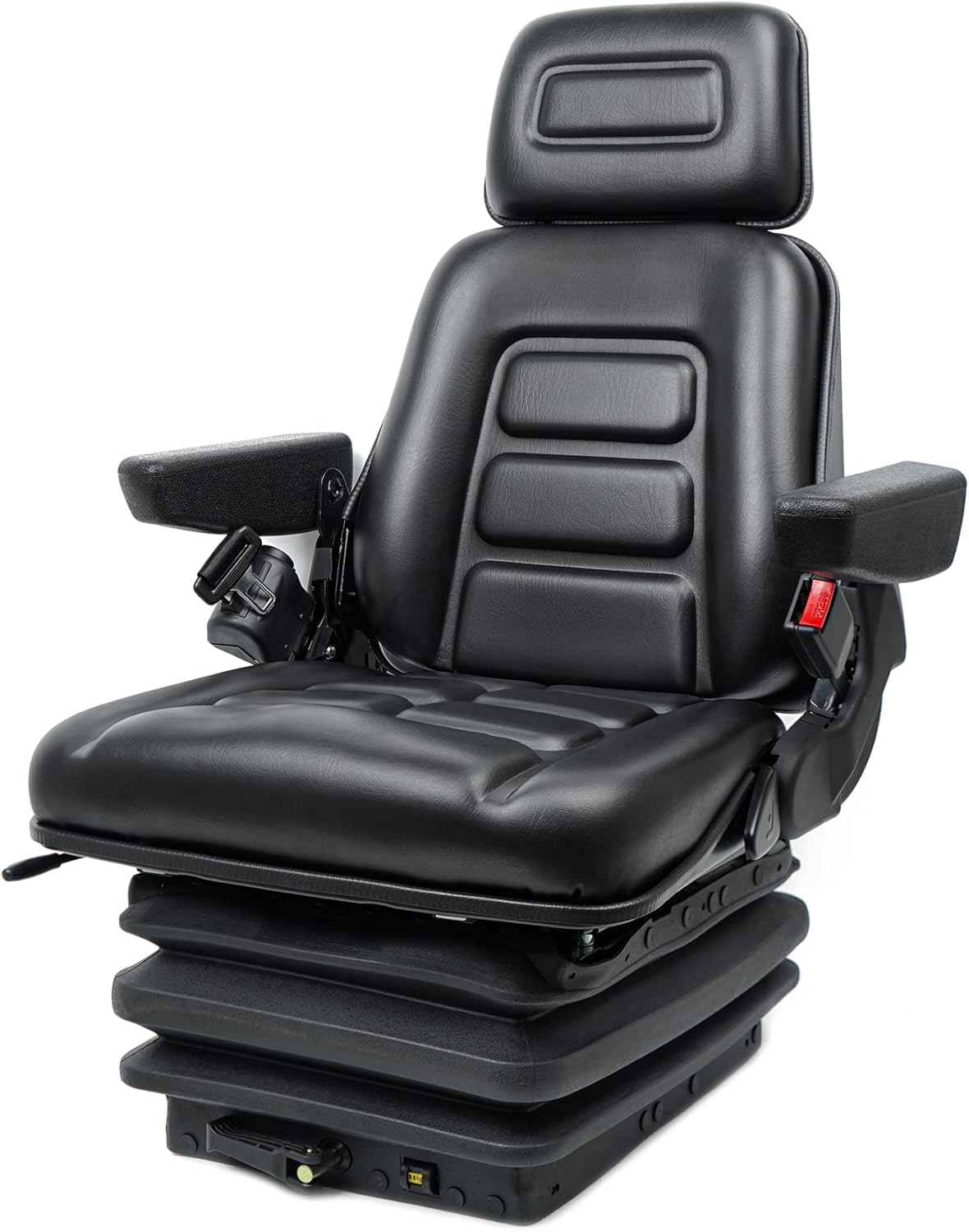 Universal Suspension Forklift Seat with Adjustable Angle Back, Armrest and Safety Belt O202