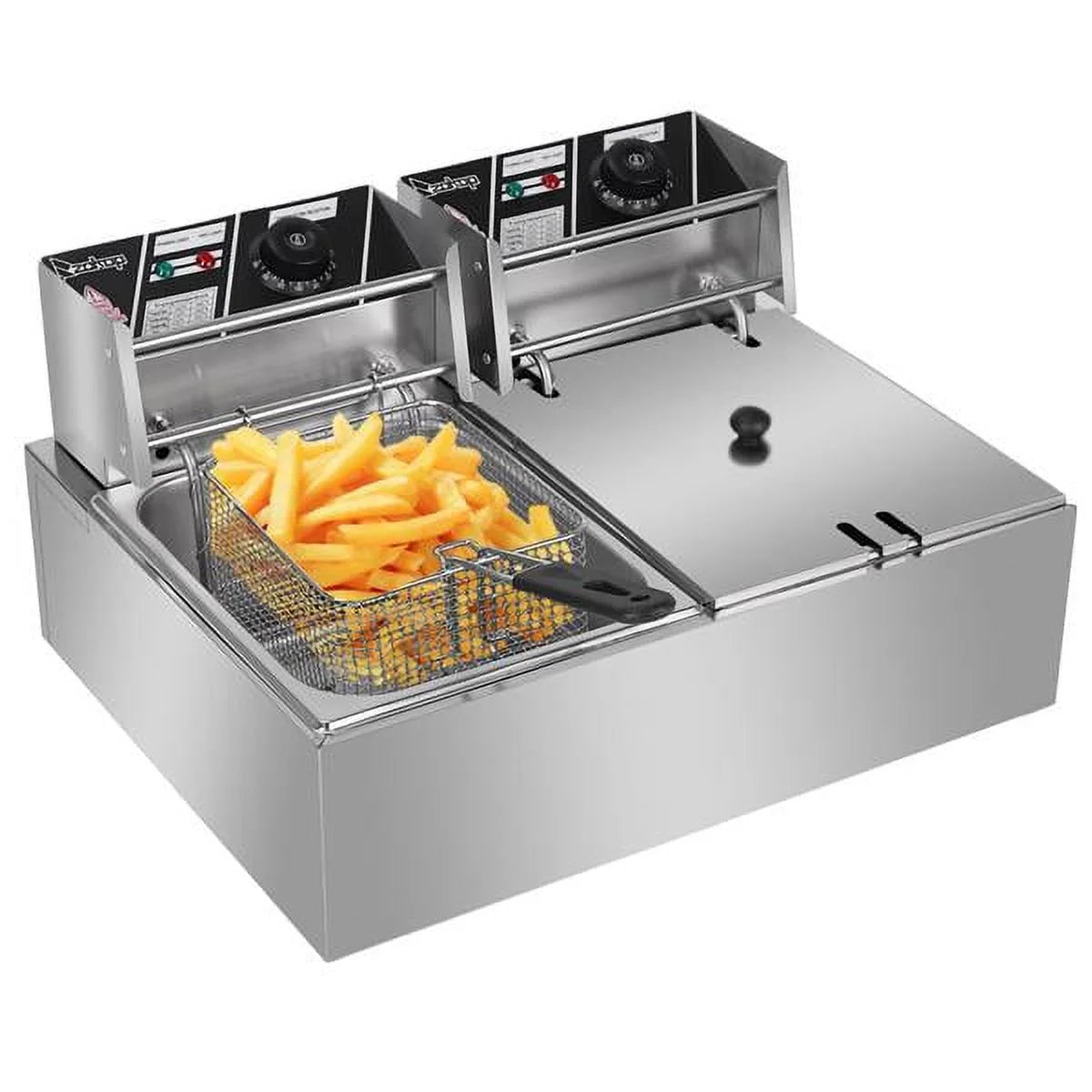 5000W 12L Dual Tanks Electric Deep Fryer with 2 Basket Q514