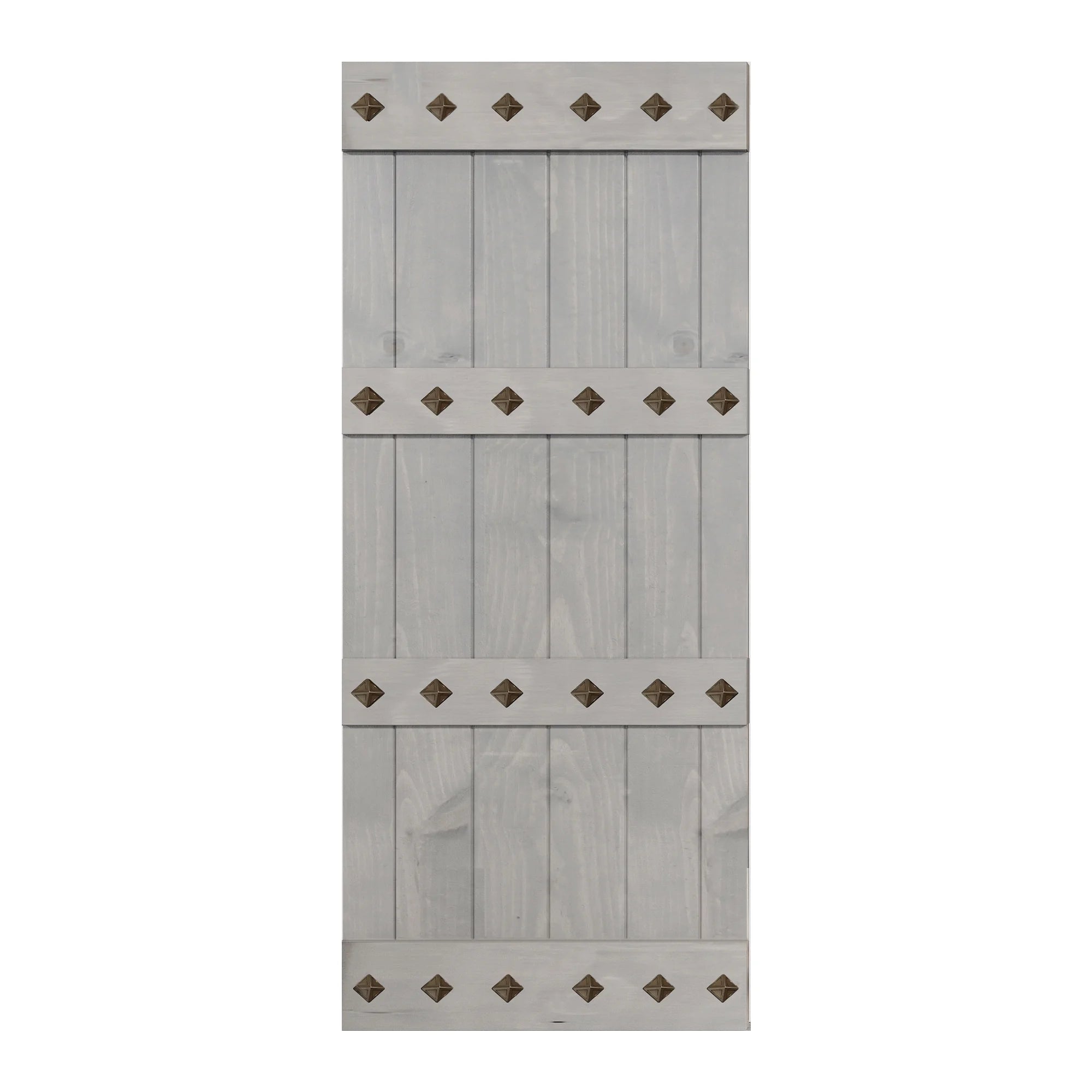 French Gray Finished Knotty Pine Wood Sliding Barn Door Slab Y45177