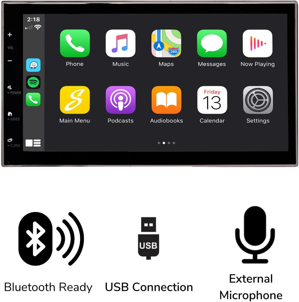 Double Din Complete Radio Kit with Touchscreen Radio, CarPlay, Android Auto, Bluetooth, Dash Kit, Can Bus Interface, Camera Input and Antenna Adapter R4526