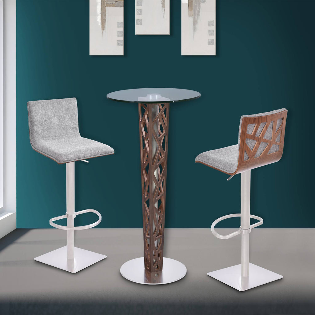 Crystal Walnut Bar Table T1524