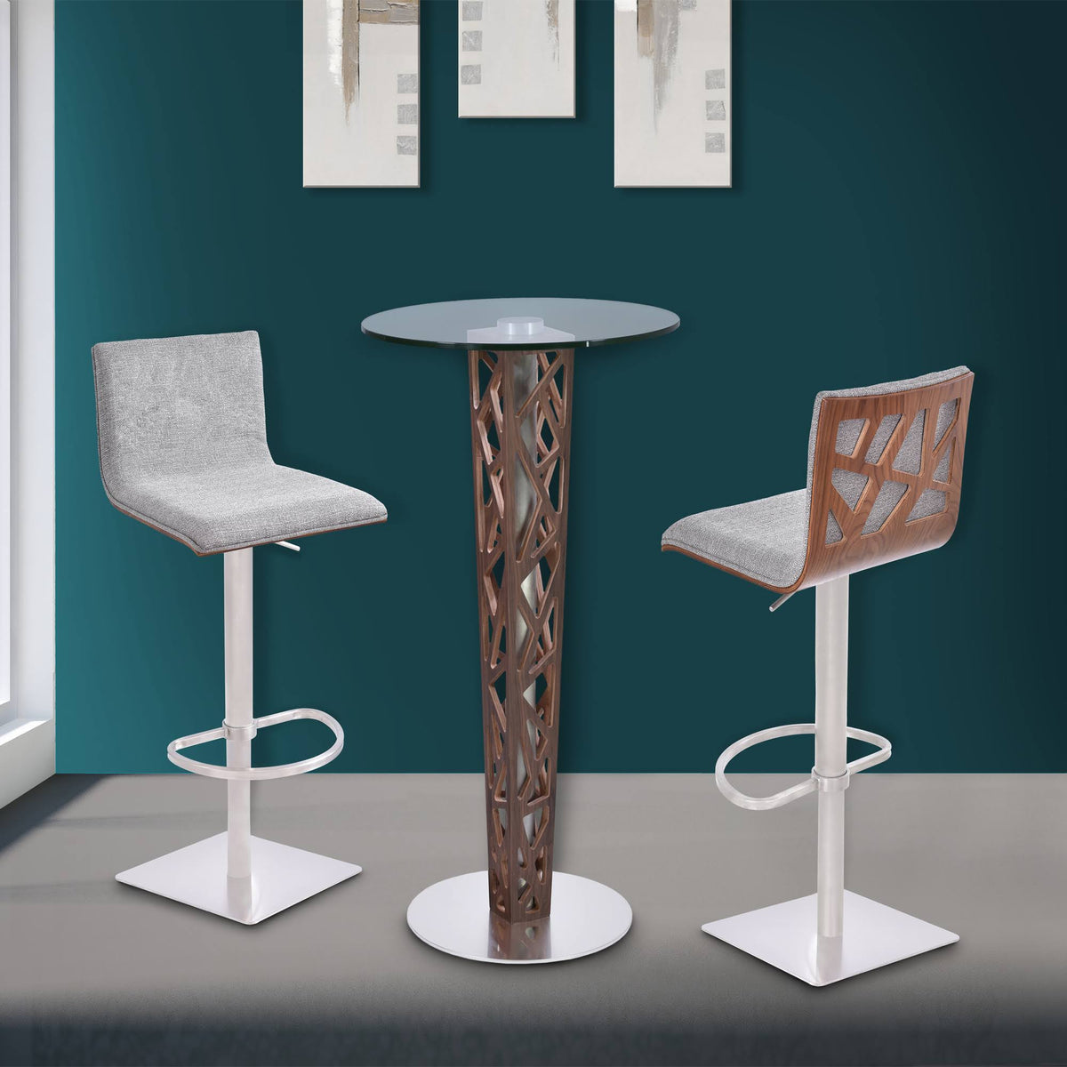 Crystal Walnut Bar Table T1524