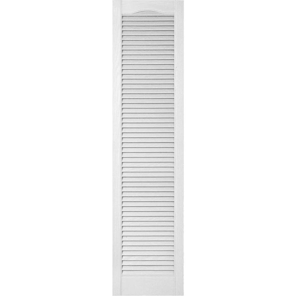 18x22W x 64x22H Bright White Vinyl Louver Shutters B498487