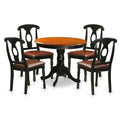 Black 5 Piece Dining Set with 4 Faux Leather Chairs C359441