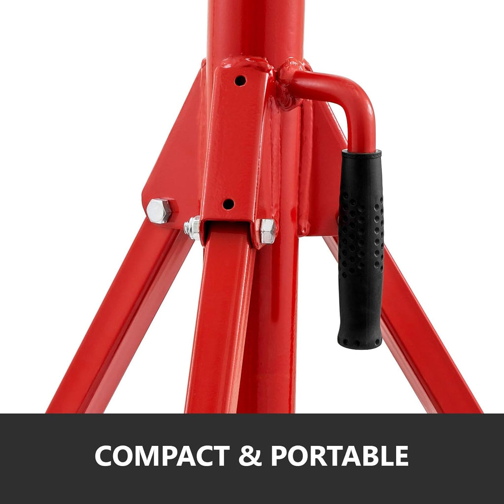 V Head Pipe Stand, Adjustable Height 24-42, 2500 lb. Load Capacity, Carbon Steel R7189