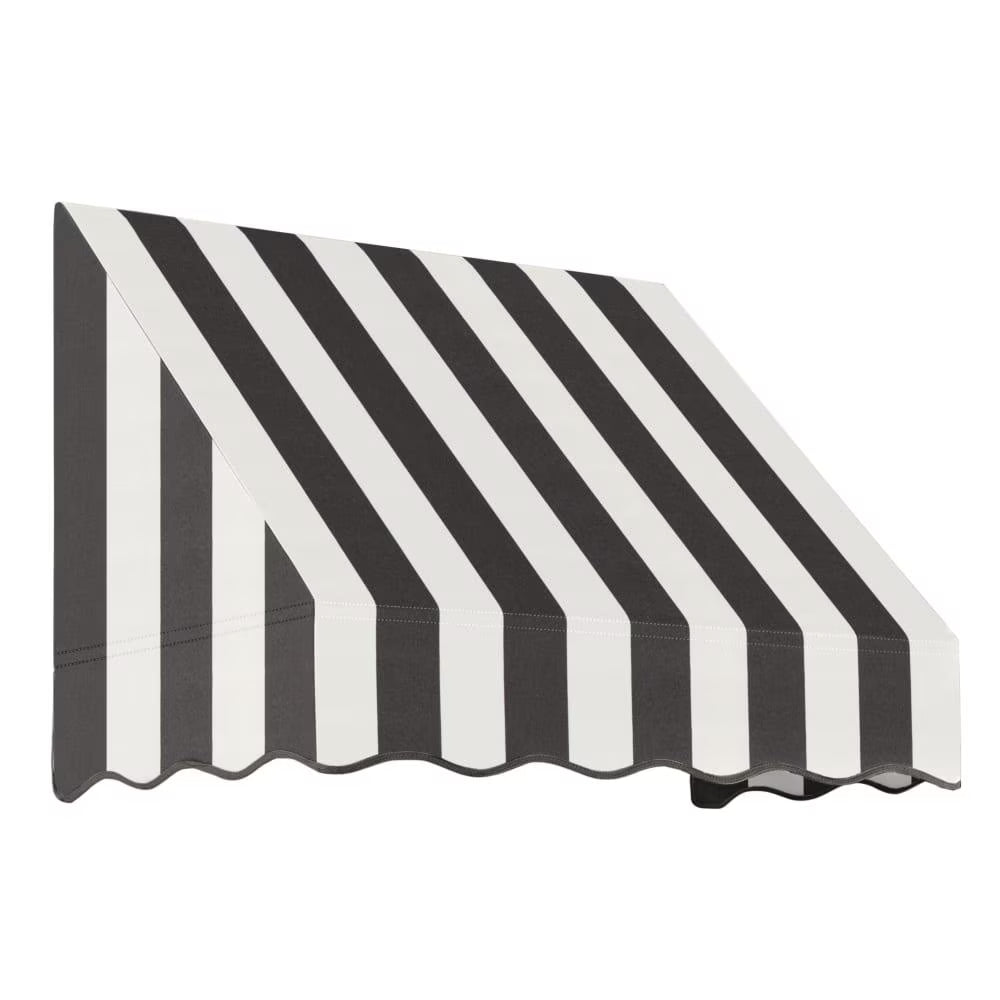 Black/White Stripe Acrylic Fixed Awning M268785
