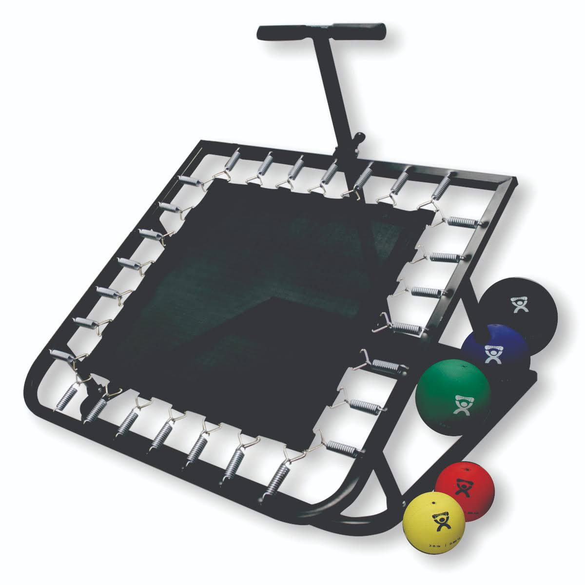Adjustable Ball Rebounder with Rectangular Rebounder, Vertical Metal Rack, 5 Balls P274927