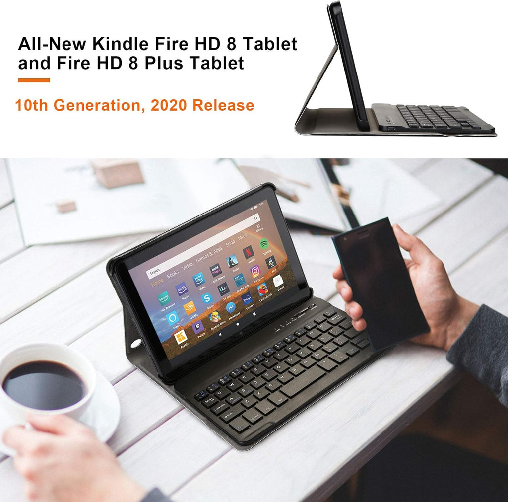 Detachable Wireless Bluetooth Keyboard Case for Fire HD 8 X437